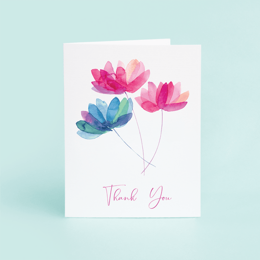 Watercolor Flowers "Thank You" - themonogram manor 