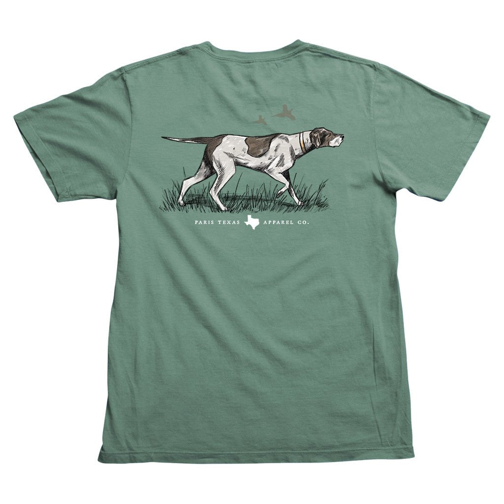 Pointer Hunting Dog Pocket T-Shirt - Pine - themonogram manor 