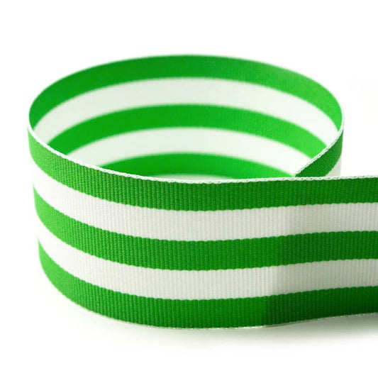 Preppy Striped Grosgrain Ribbon | Green - themonogram manor 