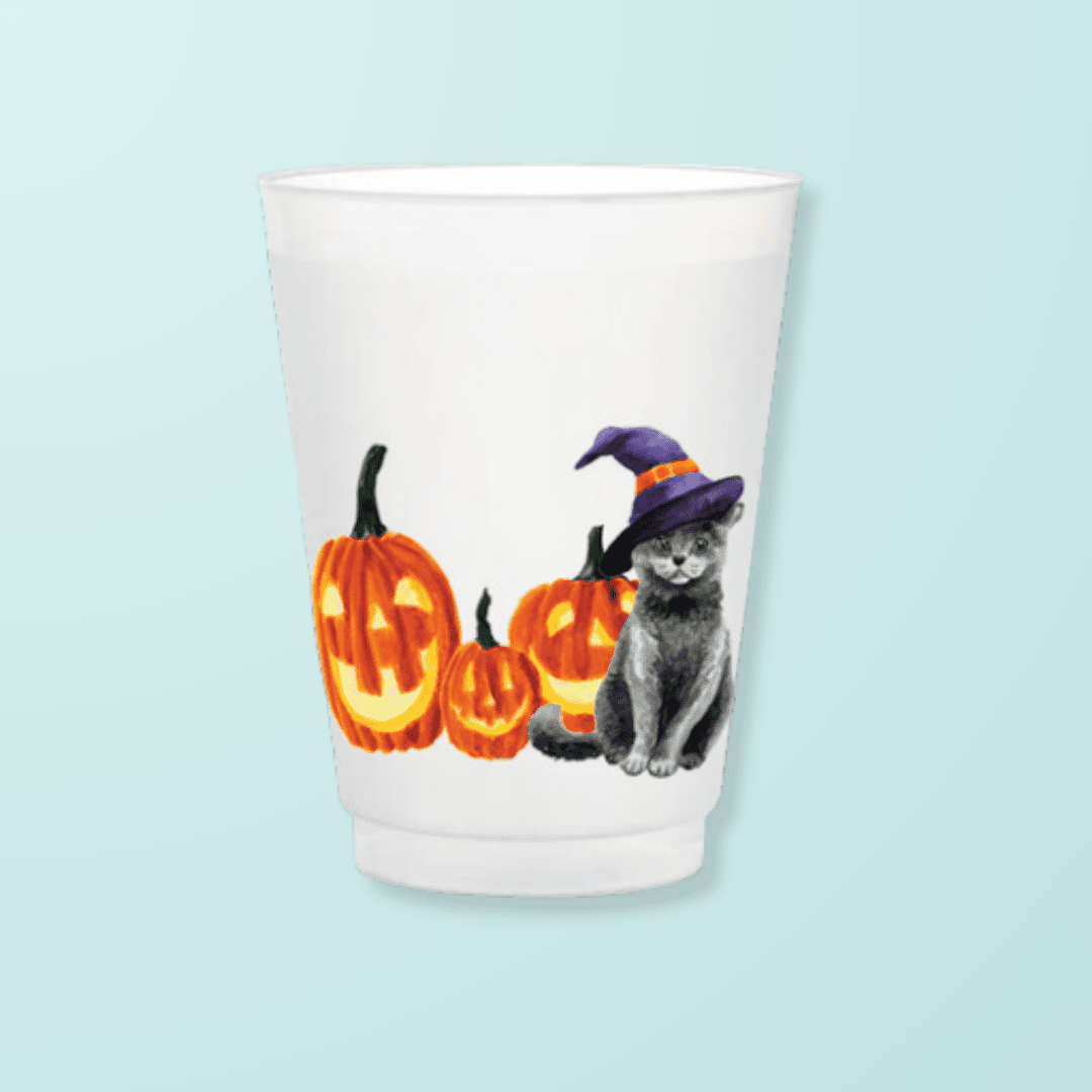 Halloween Cat Frosted Cups - themonogram manor 