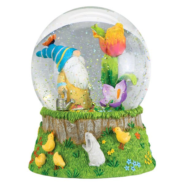 Spring Garden Gnome Snow Globe - themonogram manor 
