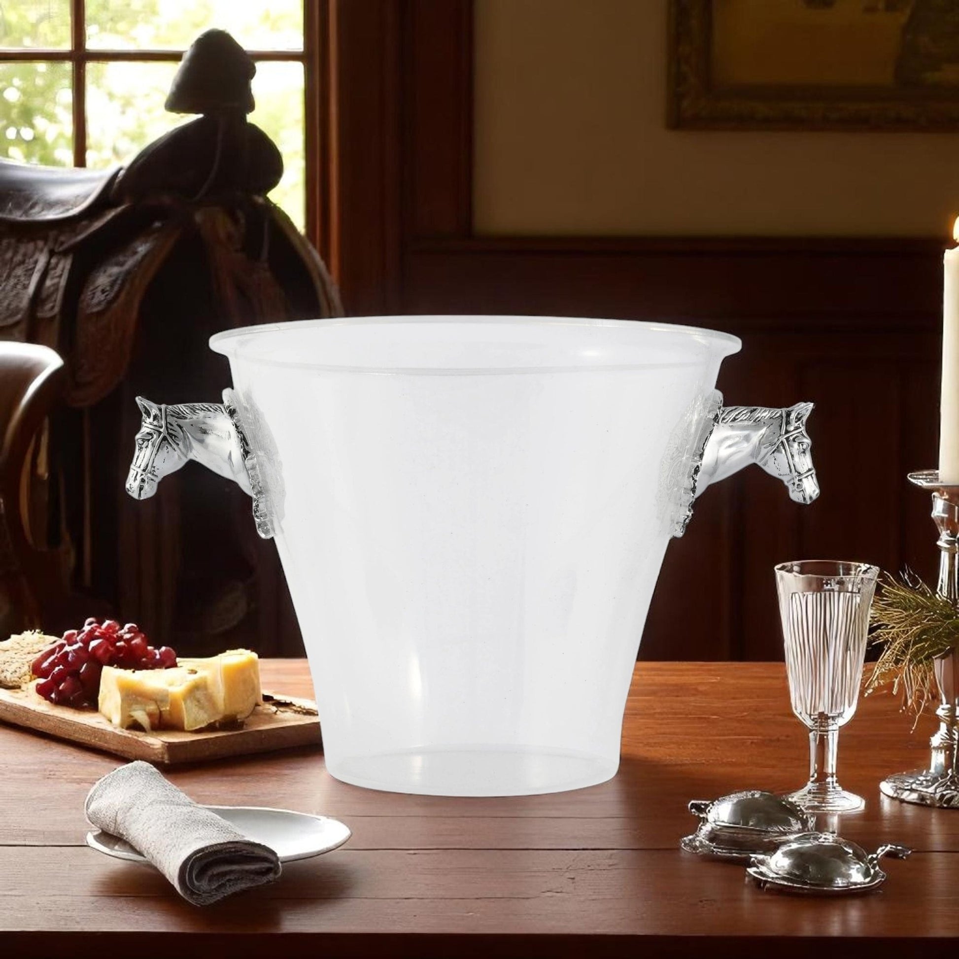 Horse Head Handle Acrylic Ice Bucket - themonogram manor 