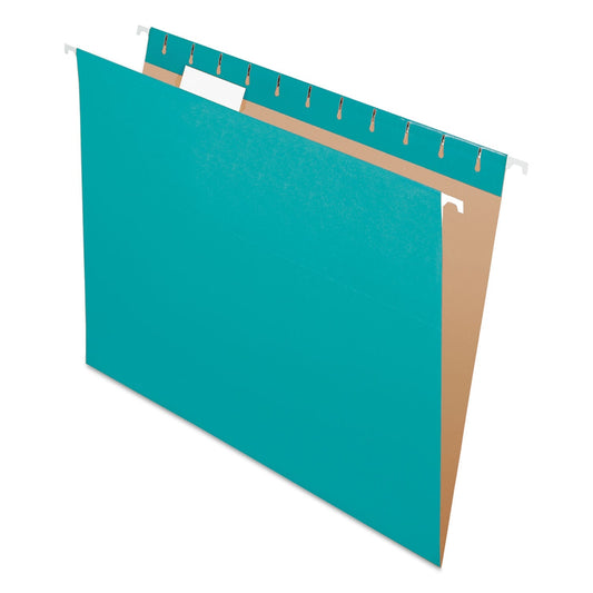 Pendaflex Colored Hanging Folders, Letter Size, 1/5 - Cut Tabs, Aqua, 25/Box - themonogram manor 