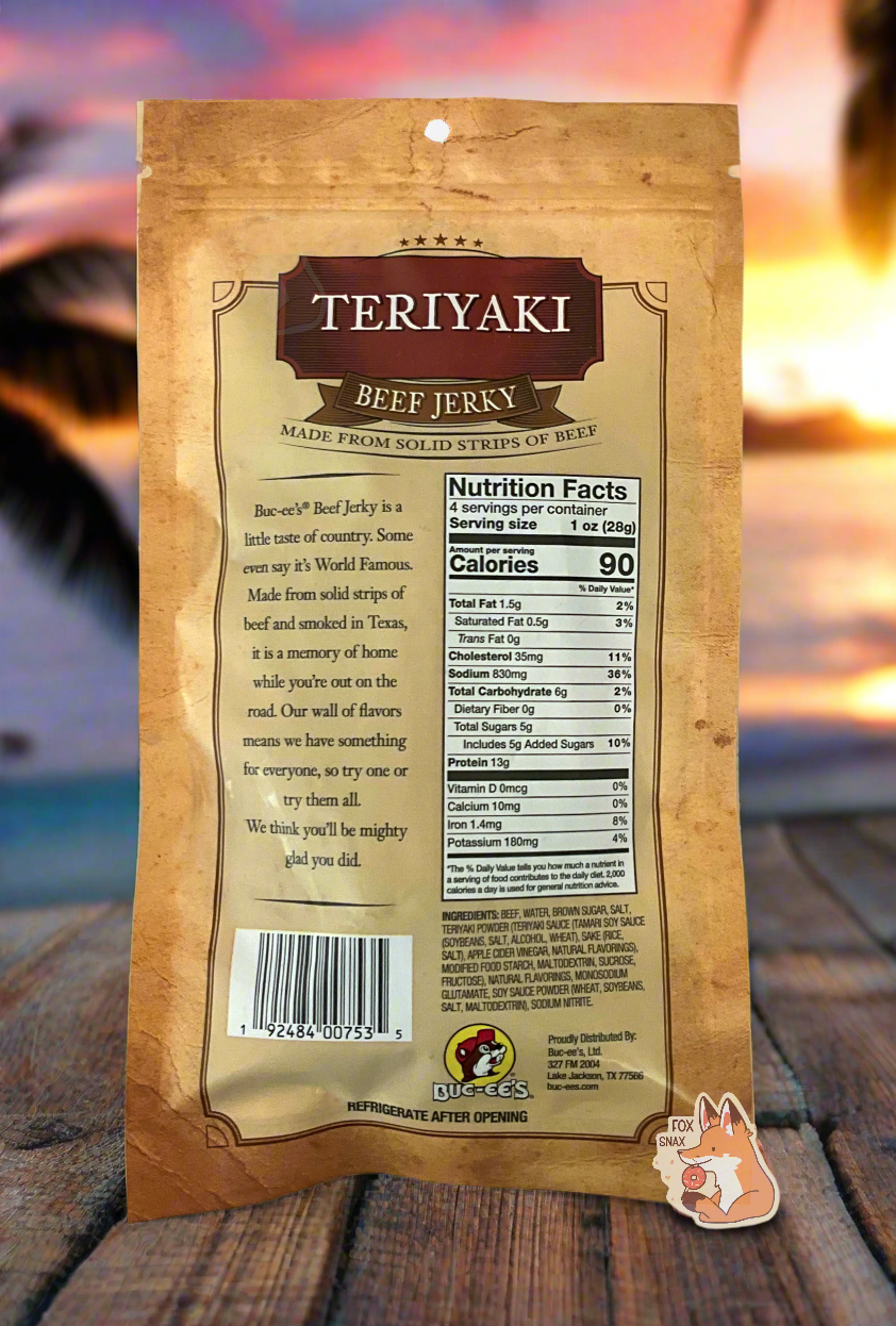 Buc - ee's Teriyaki Beef Jerky - themonogram manor 