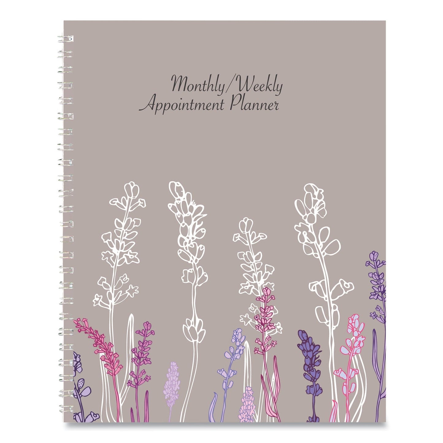 House of Doolittle Recycled Wild Flower Weekly/Monthly Planner, Wild Flowers Artwork, 9 x 7, Gray/White/Purple Cover, 12 - Month (Jan - Dec): 2023 - themonogram manor 