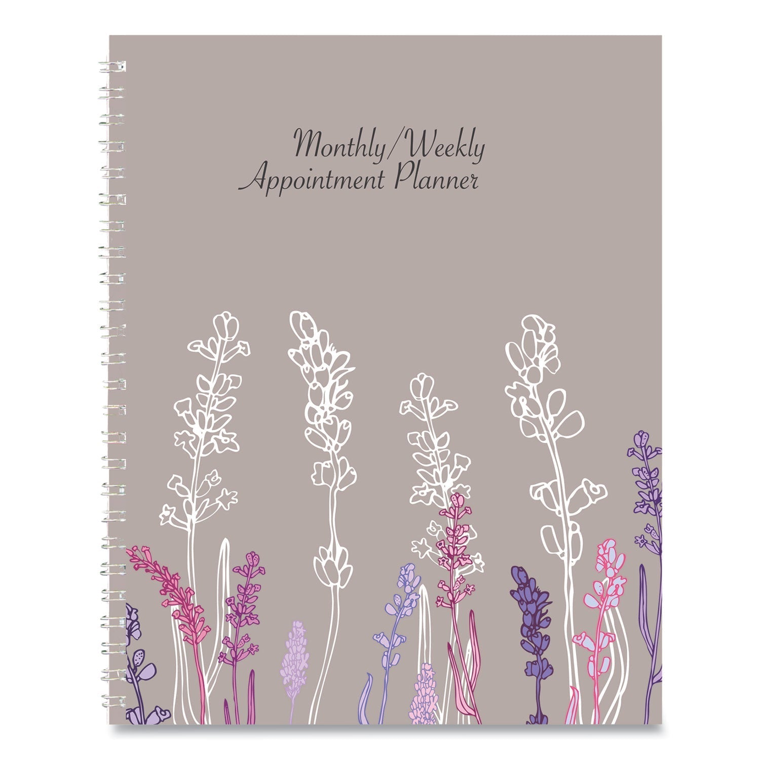 House of Doolittle Recycled Wild Flower Weekly/Monthly Planner, Wild Flowers Artwork, 9 x 7, Gray/White/Purple Cover, 12 - Month (Jan - Dec): 2023 - themonogram manor 