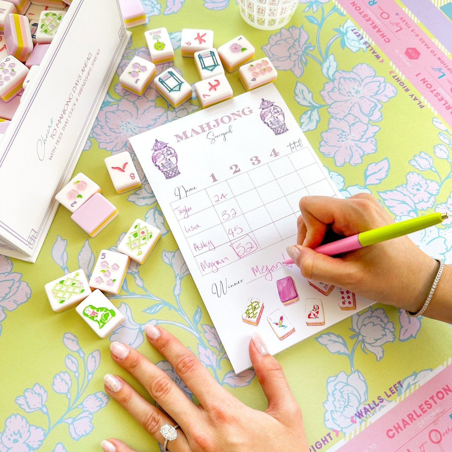 Mahjong Scorecard Pad - Taylor Tiles - themonogram manor 