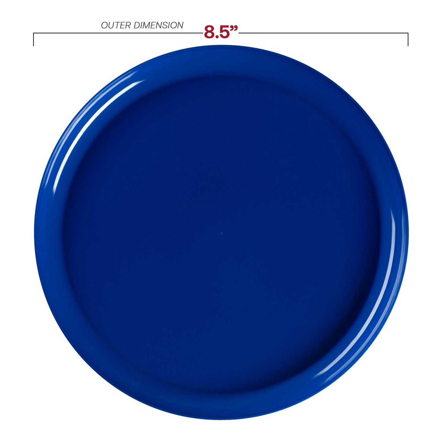 8.5" Blue Flat Round Plastic Appetizer/Salad Plates - 10 pcs - themonogram manor 
