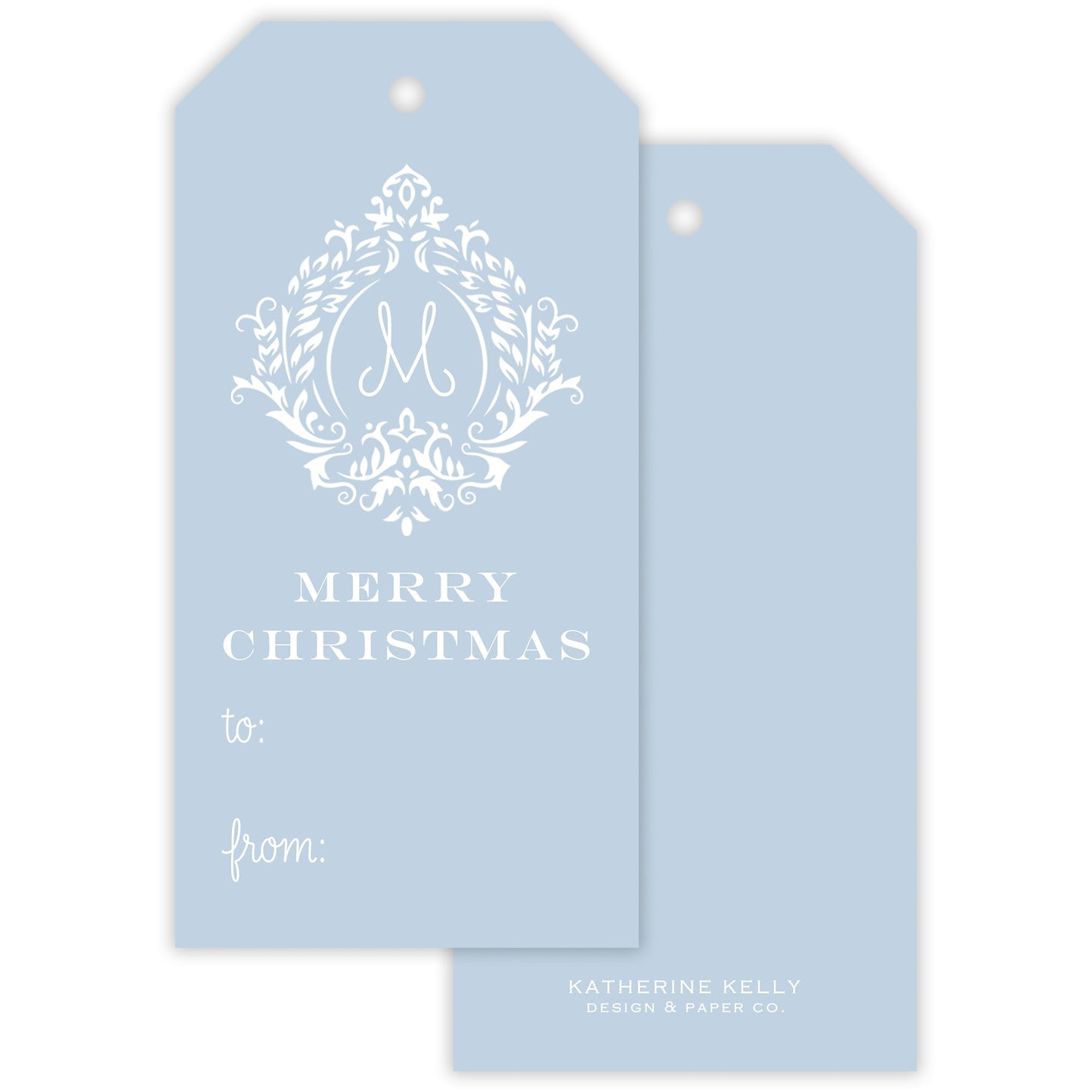 holiday vine fill - in gift tag - themonogram manor 