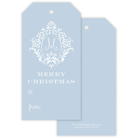 holiday vine fill - in gift tag - themonogram manor 