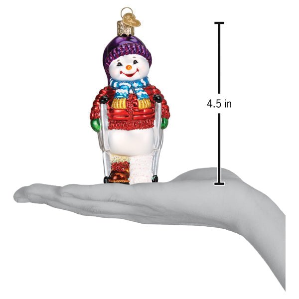Snowman With Crutches Ornament - themonogram manor 