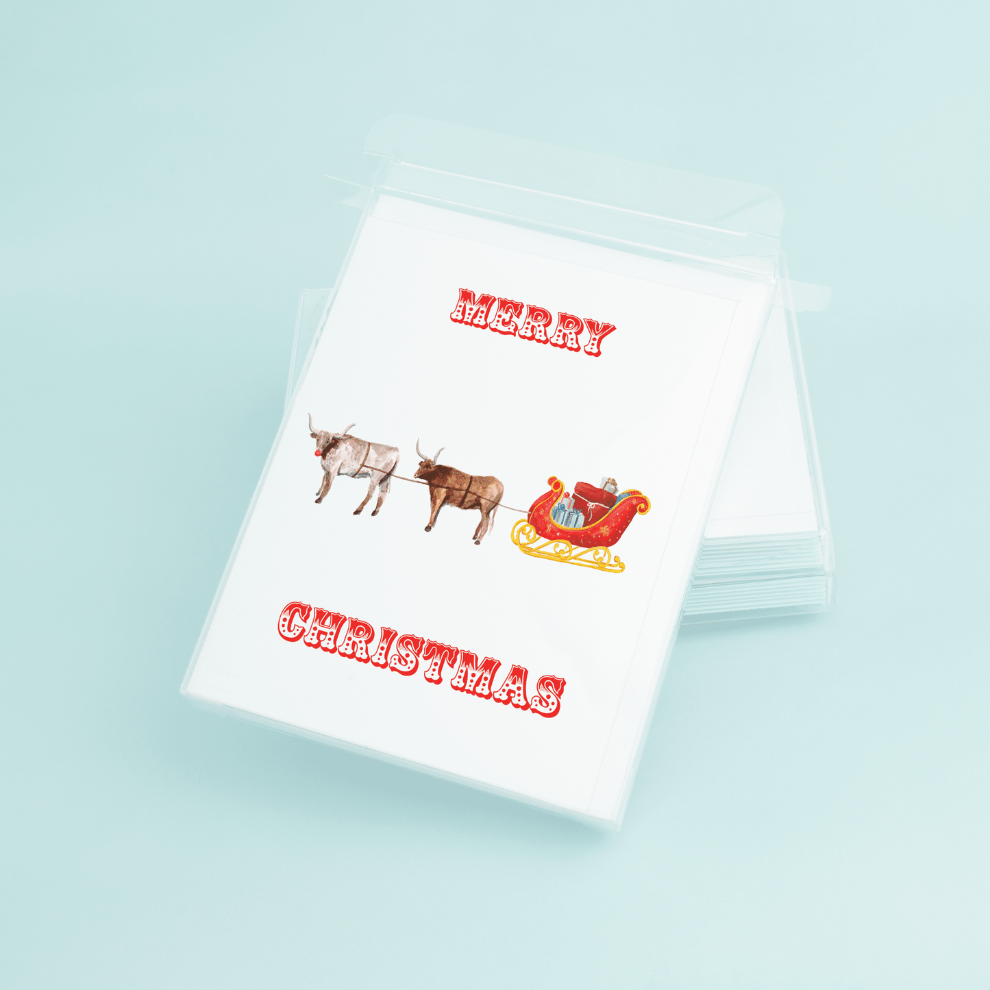 Longhorns Pulling Sleigh - themonogram manor 