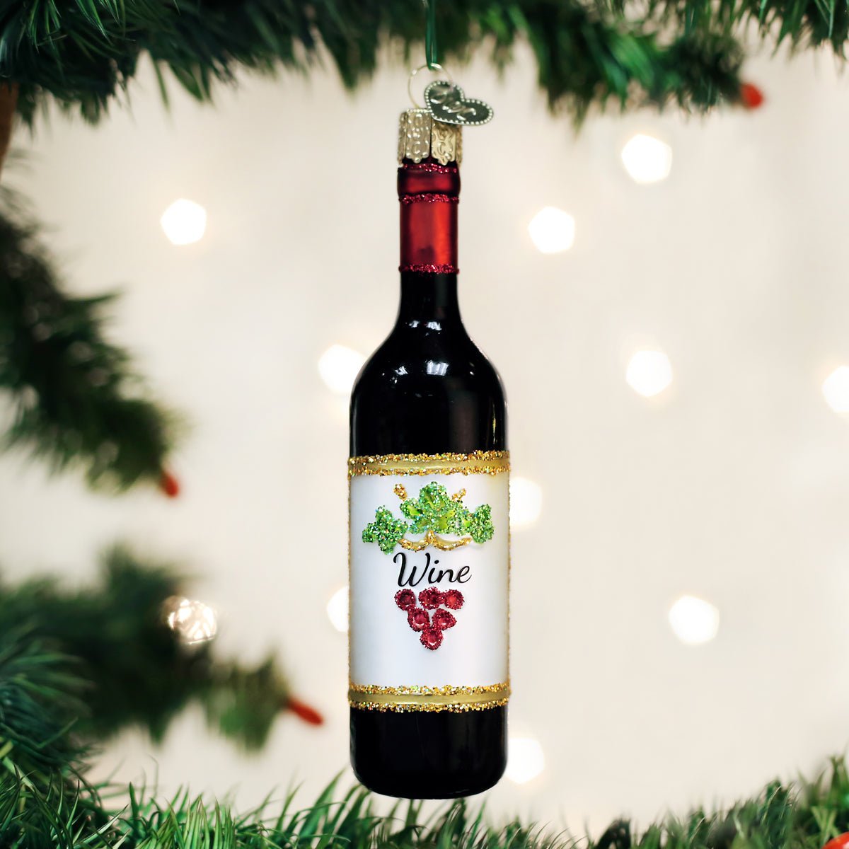Red Wine Bottle Ornament - #themonogram manor #