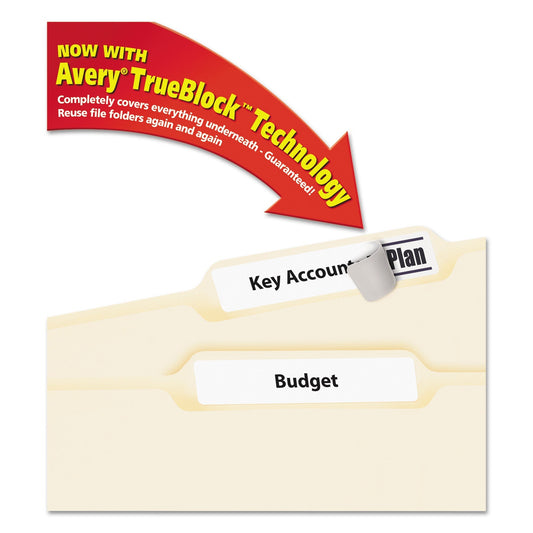 Avery Permanent TrueBlock File Folder Labels with Sure Feed Technology, 0.66 x 3.44, White, 30/Sheet, 60 Sheets/Box - themonogram manor 