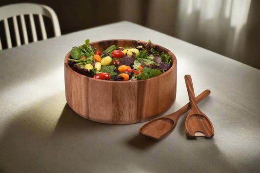Large Salad Bowl with Servers - 327B3 - themonogram manor 