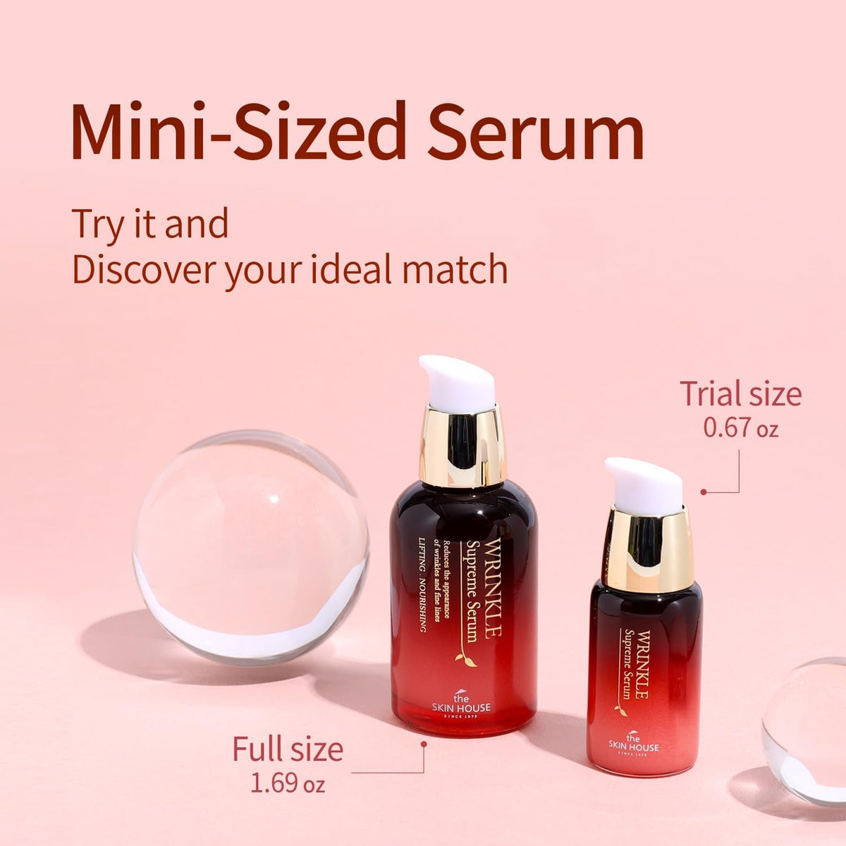 Wrinkle Supreme Serum 0.67 Fl. Oz. Trial-Size, Korean Red Ginseng, Mushrooms | Firming, Lifting, Fine Lines | Korean Skin Care, K-Beauty, 20Ml - themonogram manor 