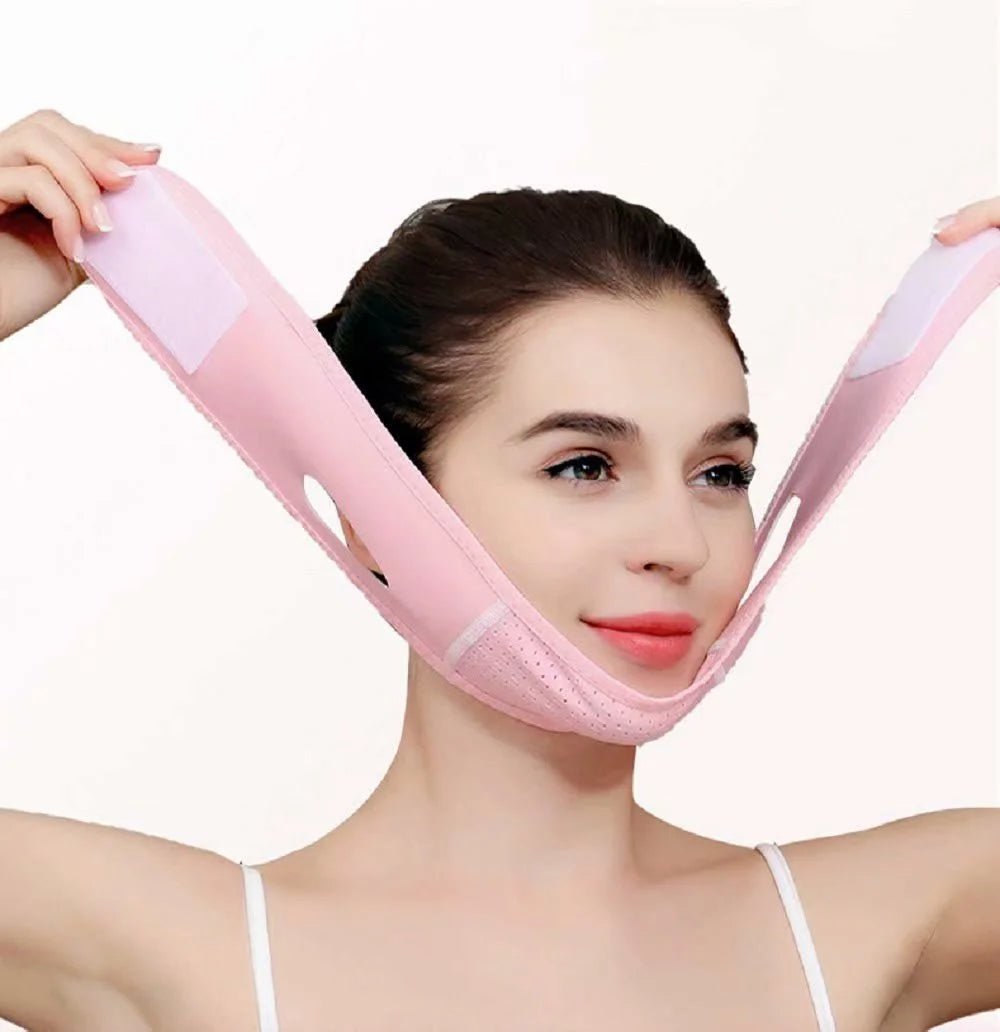 Reusable V Line Mask,V Shaped Face Mask for Sagging,Refined Jawline Support Strap,Adjustable Facial Slimming Strap,Chin up & Face Lifting Belt - themonogram manor 