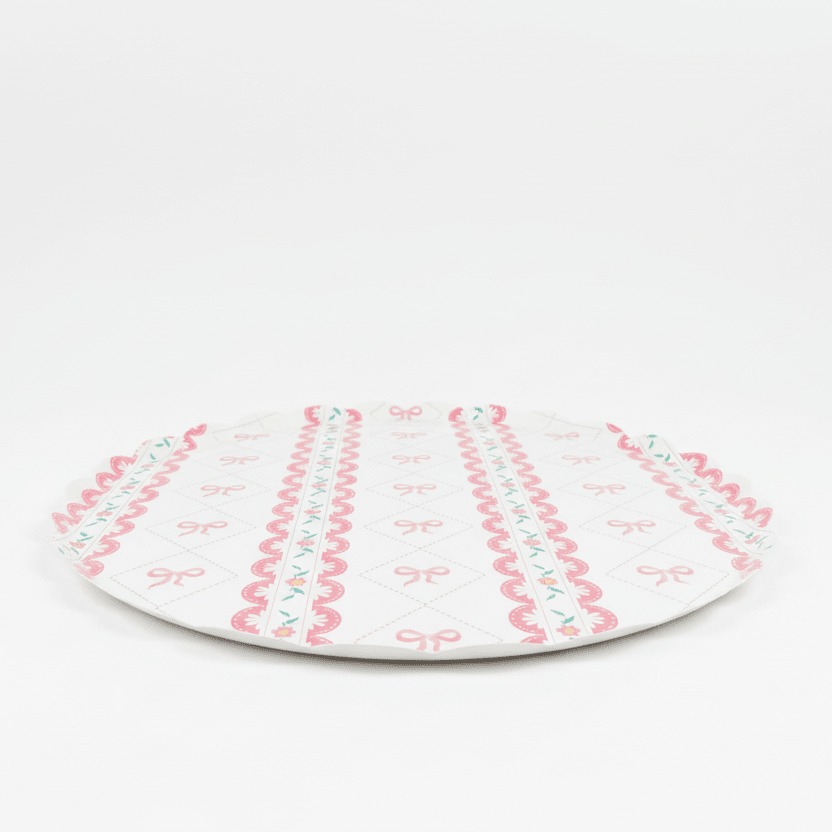 Pink Bow Coquette Large Plates 10" (8 pack) - themonogram manor 