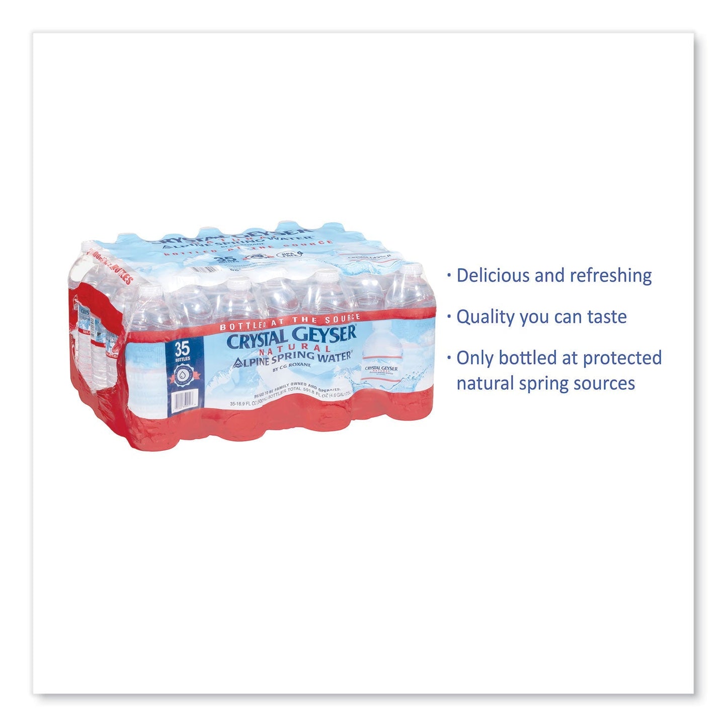 Crystal Geyser Alpine Spring Water, 16.9 oz Bottle, 35/Case, 54 Cases/Pallet - themonogram manor 