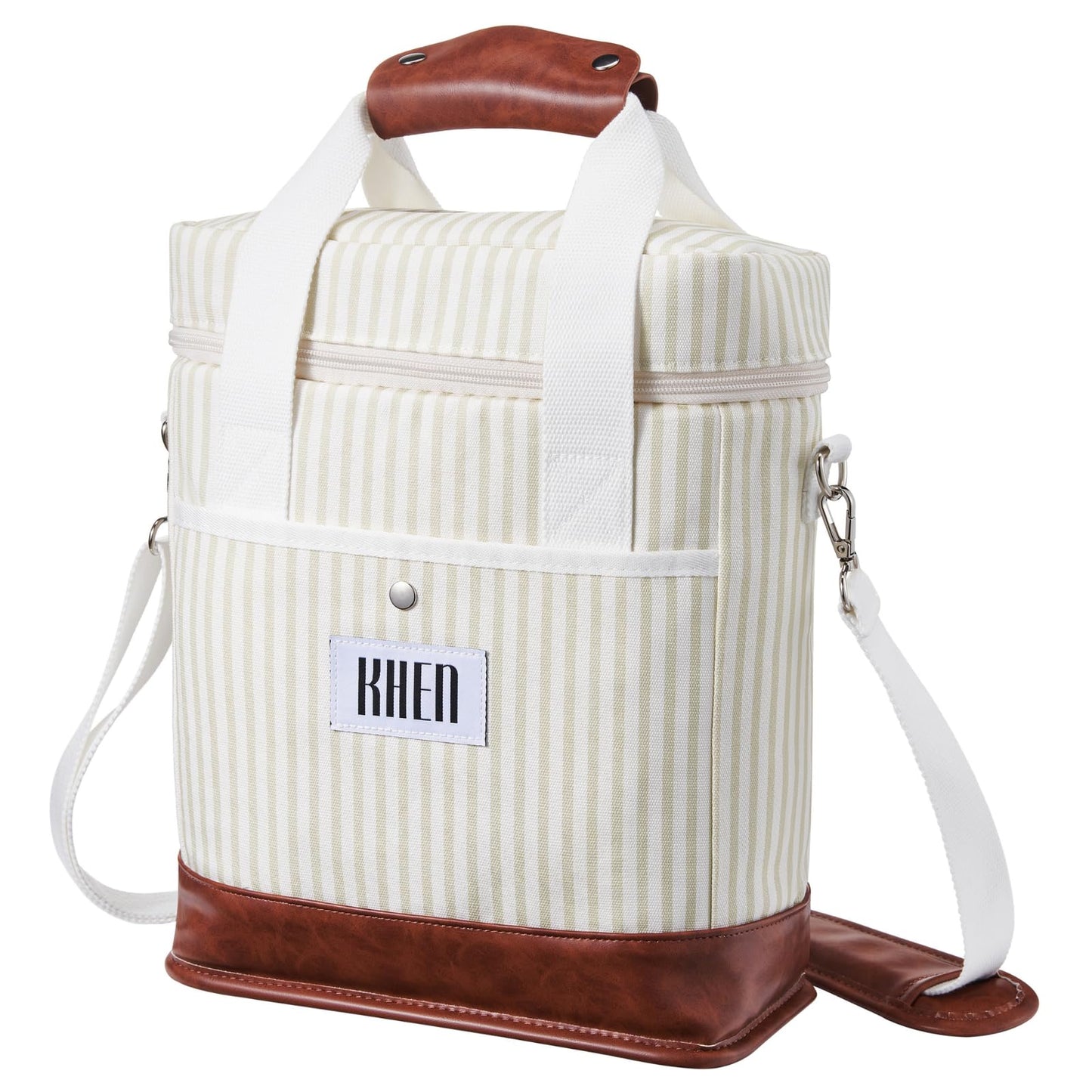 2 Bottle Wine Carrier Tote, Insulated Leakproof Cooler Bag - themonogram manor 