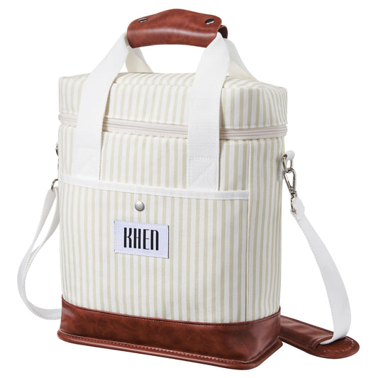 2 Bottle Wine Carrier Tote, Insulated Leakproof Cooler Bag - themonogram manor 