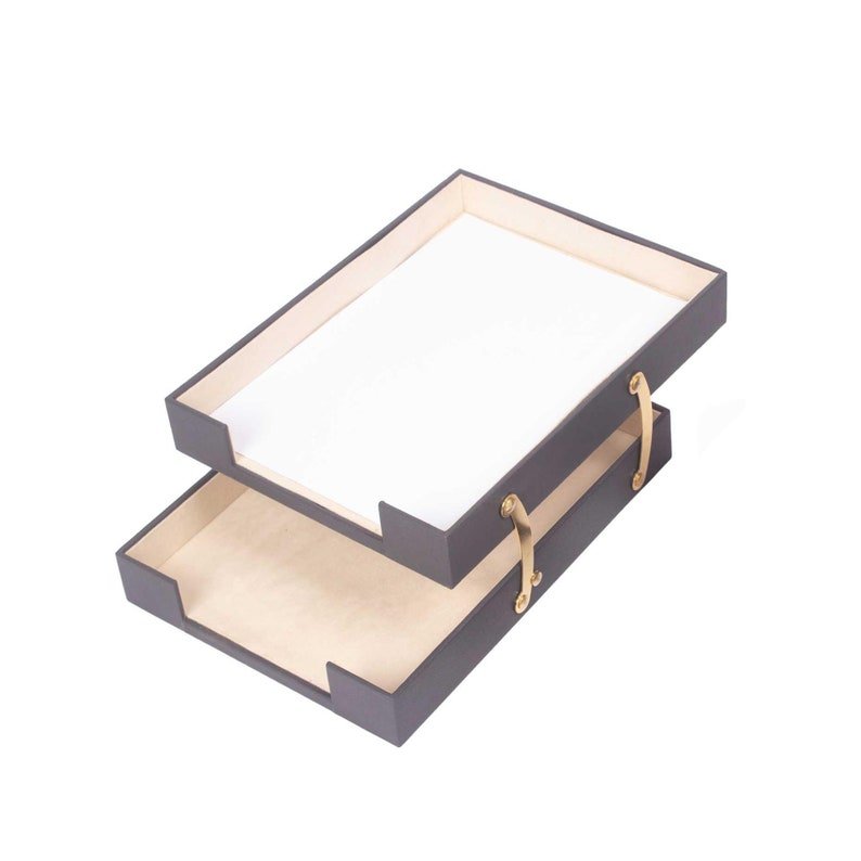 MOOG Leather Double Document Tray - themonogram manor 