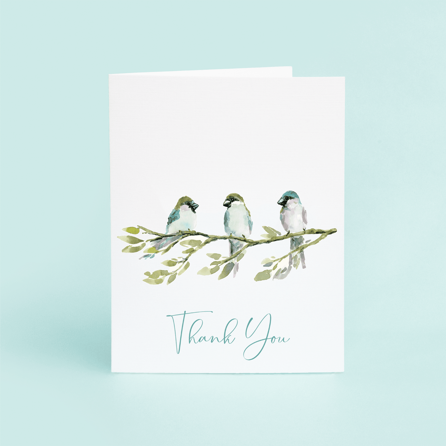 Finches On Branch "Thank You" - themonogram manor 