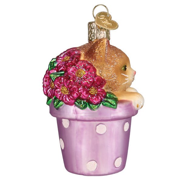 Kitten In Flower Pot Ornament - themonogram manor 