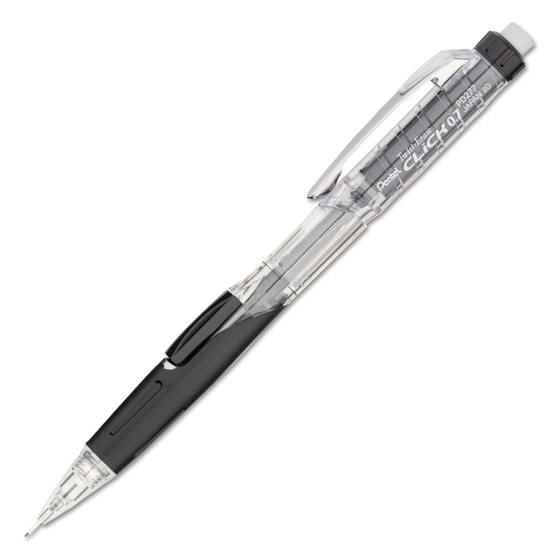Pentel Twist - Erase CLICK Mechanical Pencil, 0.7 mm, HB (2.5), Black Lead, Black Barrel - themonogram manor 