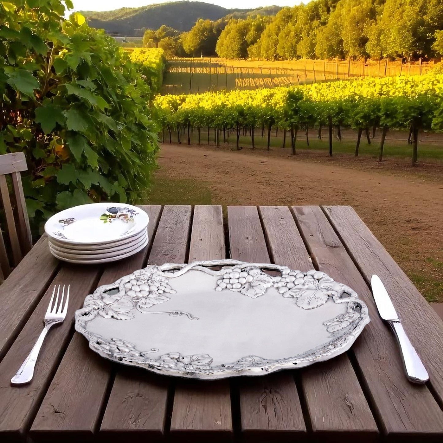 Grape Round Tray 15 - themonogram manor 