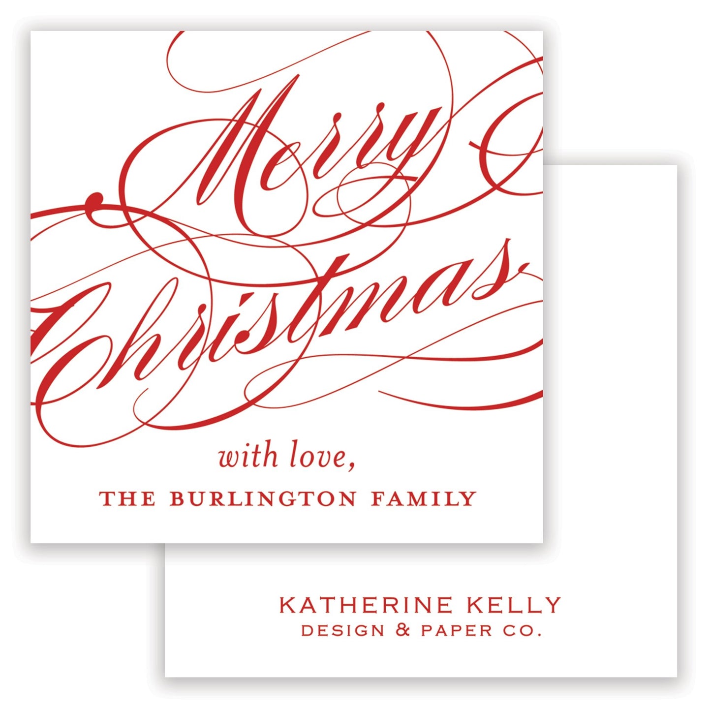 red christmas script enclosure card - themonogram manor 