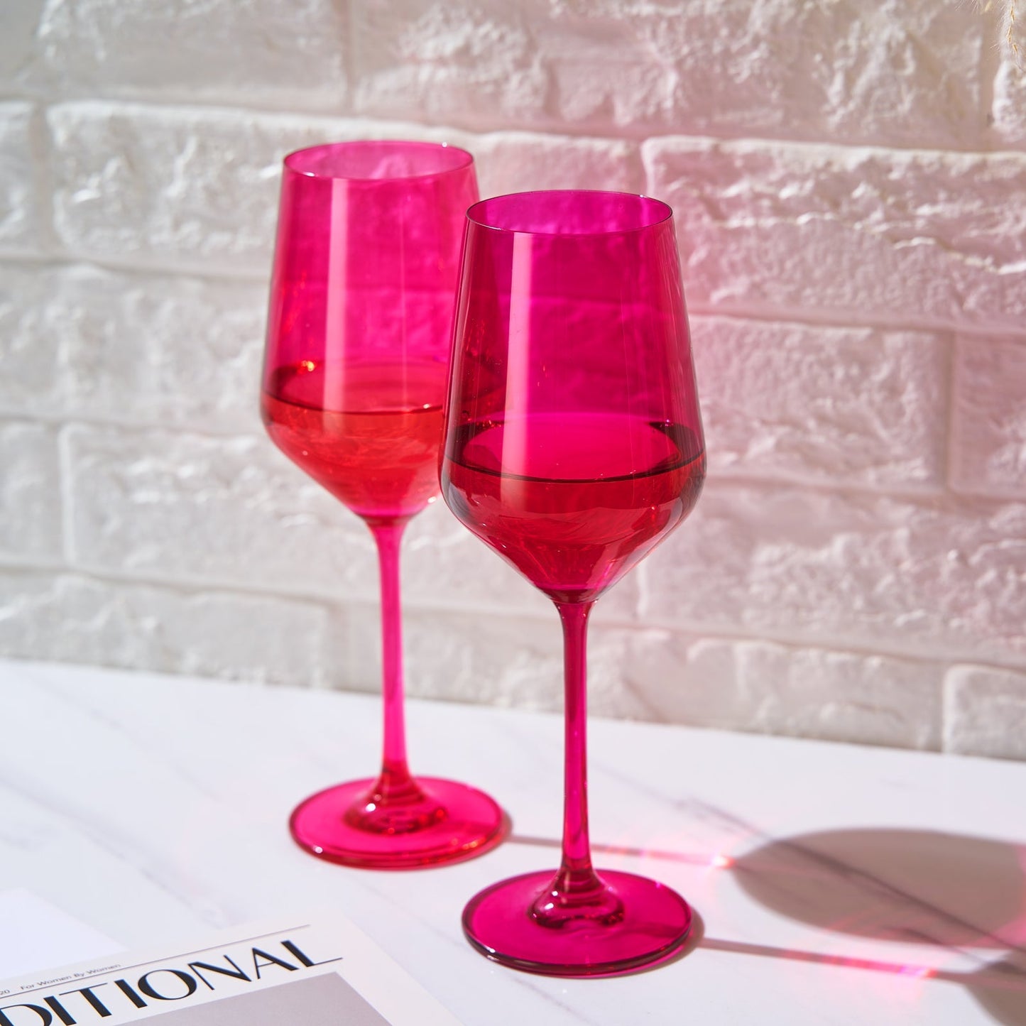 Chica Stemmed Wine Glassware, Set of 2 - themonogram manor 