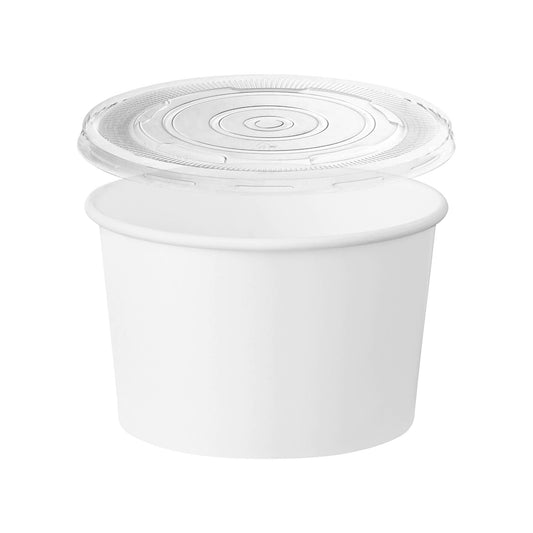 12 oz Squat Paper Soup Cups with Lids - 10 sets - themonogram manor 