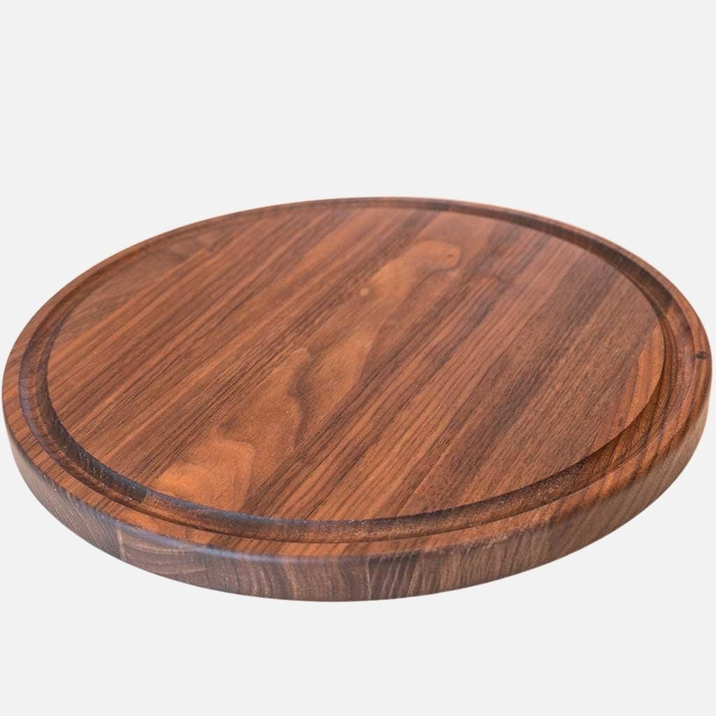 Small Round Walnut Charcuterie Board - themonogram manor 