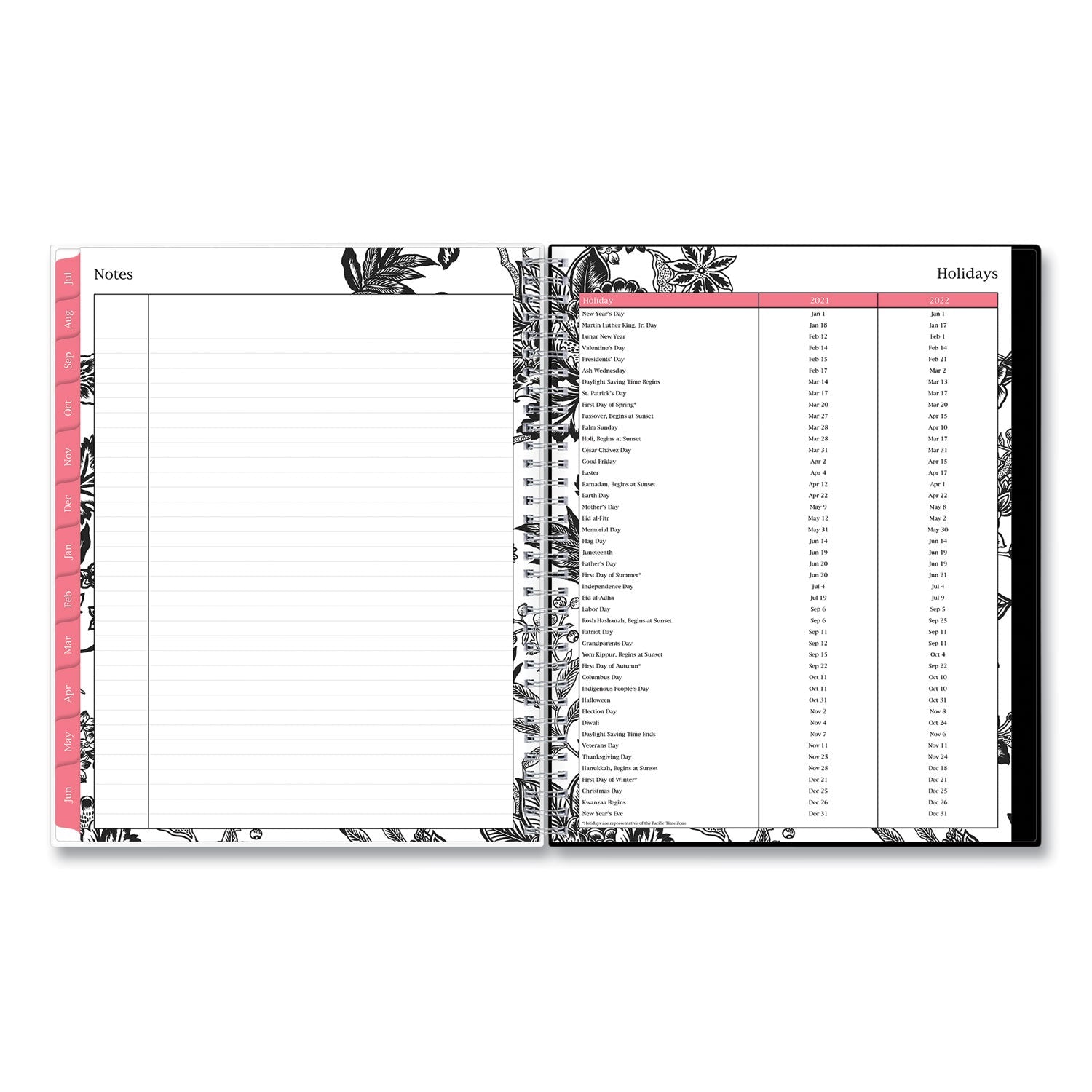 Blue Sky Analeis Create - Your - Own Cover Weekly/Monthly Planner, Floral, 11 x 8.5, White/Black/Coral, 12 - Month (July - June): 2022 - 2023 - themonogram manor 