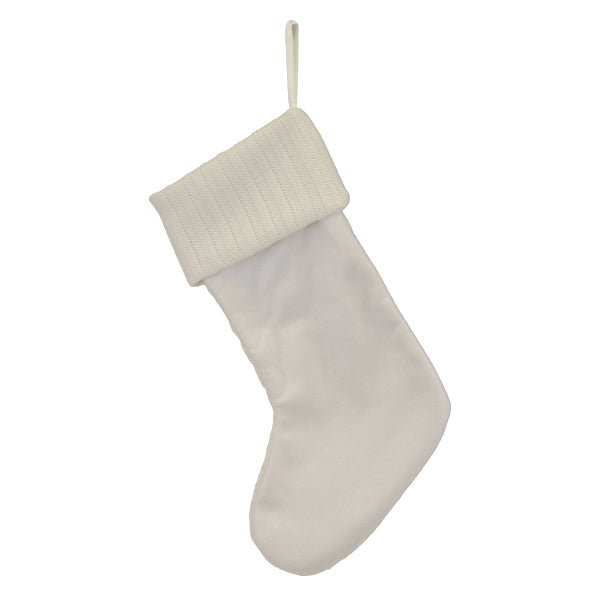 White Plush Cable Knit Stocking - #themonogram manor #