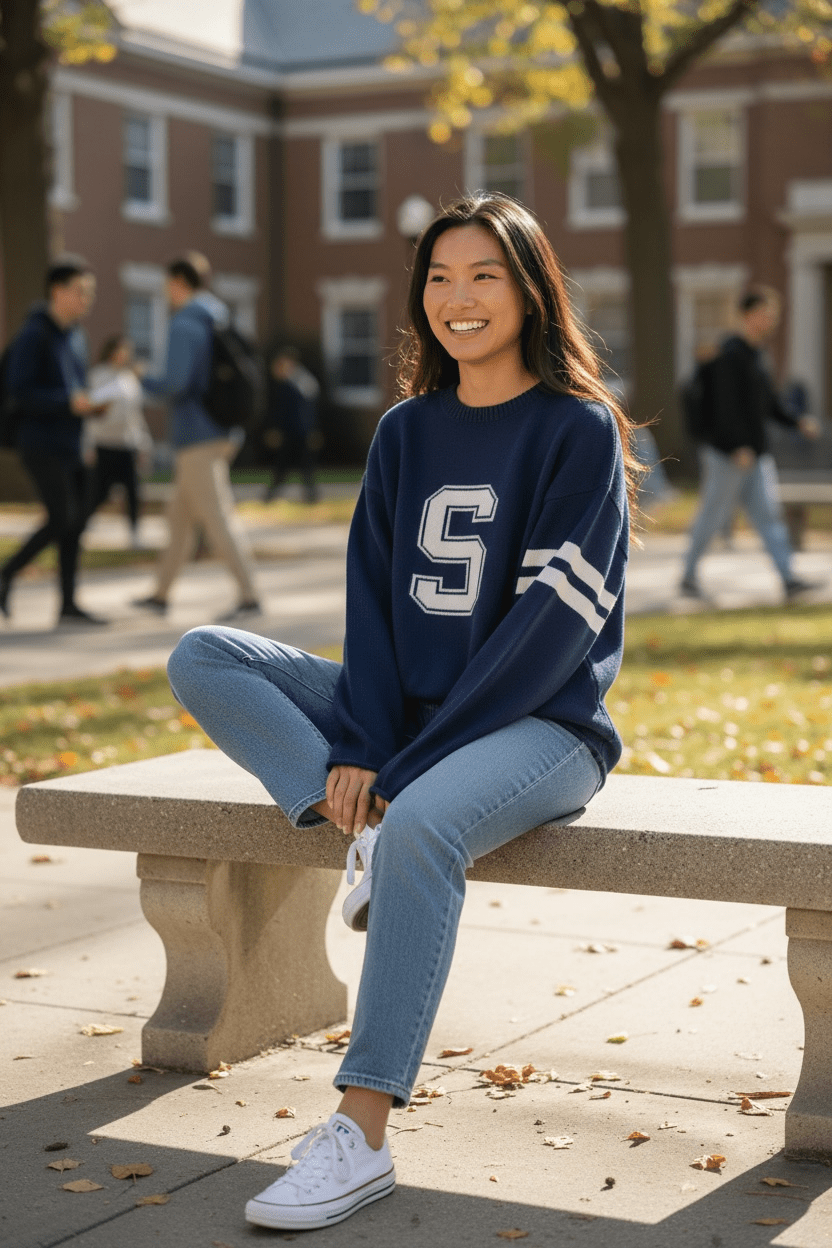 Penn State Long Sleeve – 'We Are' Navy Design - themonogram manor 