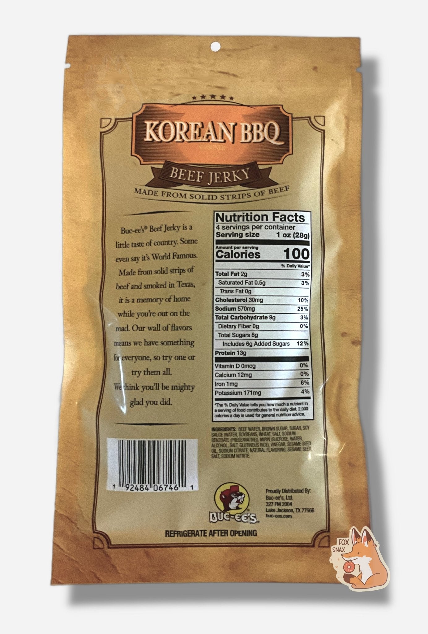 Buc - ee's Korean BBQ Beef Jerky - themonogram manor 