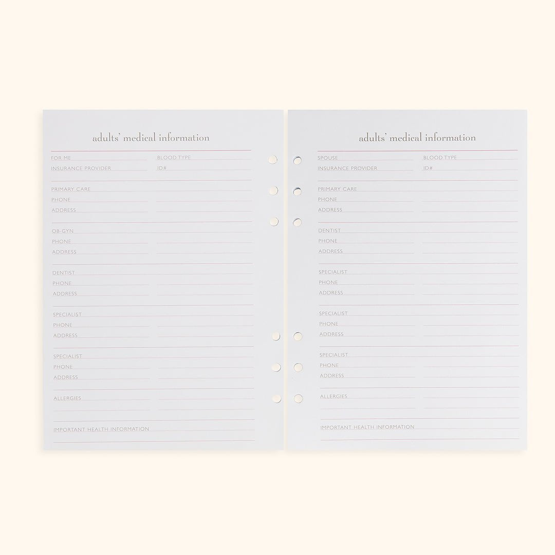 A5 Inserts for Weekly Planner Personal Portfolio 2026 - themonogram manor 