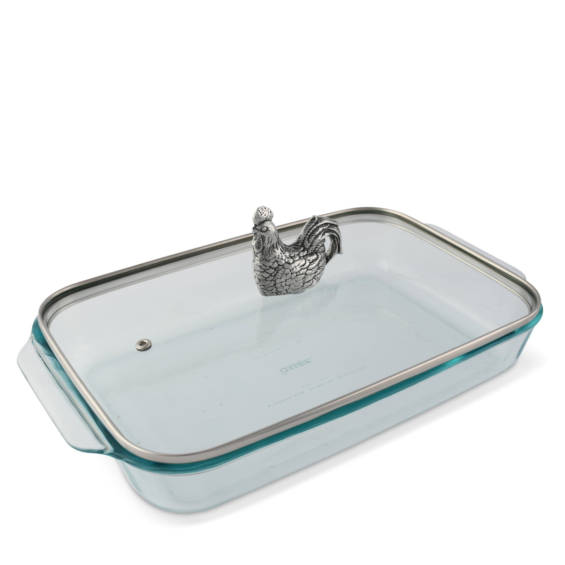 Rooster Lid with Pyrex 3 quart Baking Dish - themonogram manor 