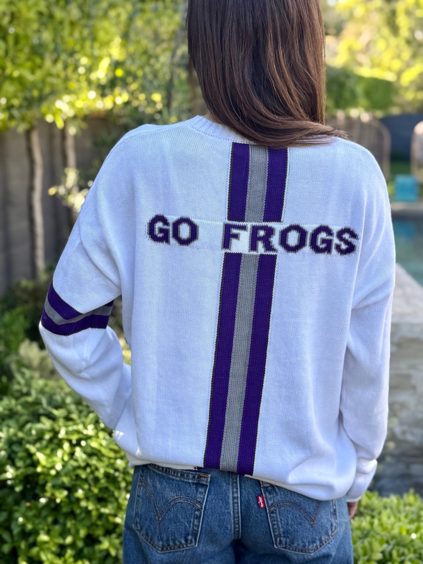 TCU Long Sleeve – Frogs White Sweater - themonogram manor 