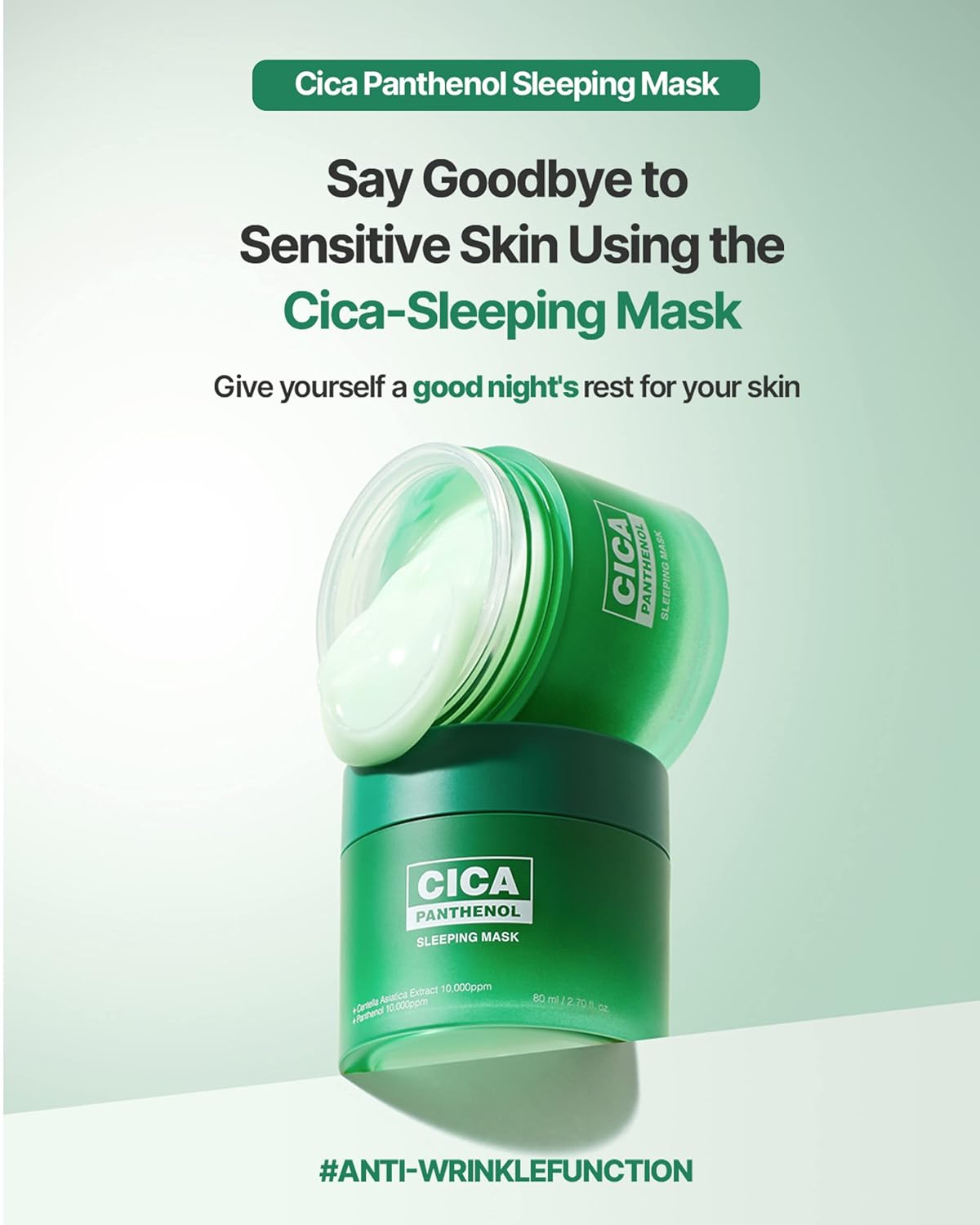 CICA Panthenol Moisturizing Cream | Overnight Face Cream | Soothing, Moisturizing, and Hydrating Facial Mask with Hyaluronic Acid | Korean Skin Care Overnight Moisturizer | 2.70 Fl Oz - themonogram manor 