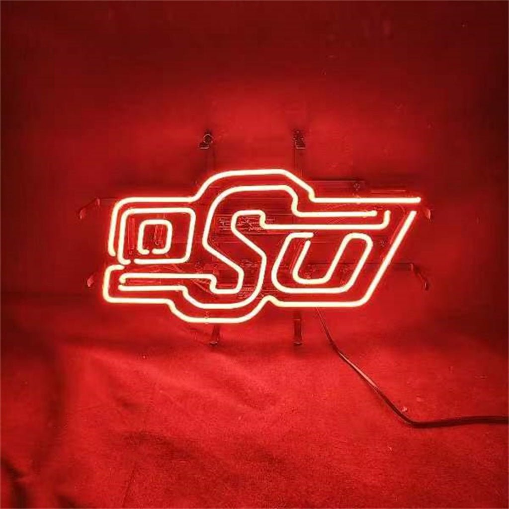 Oklahoma State University Logo Neon Signs - themonogram manor 