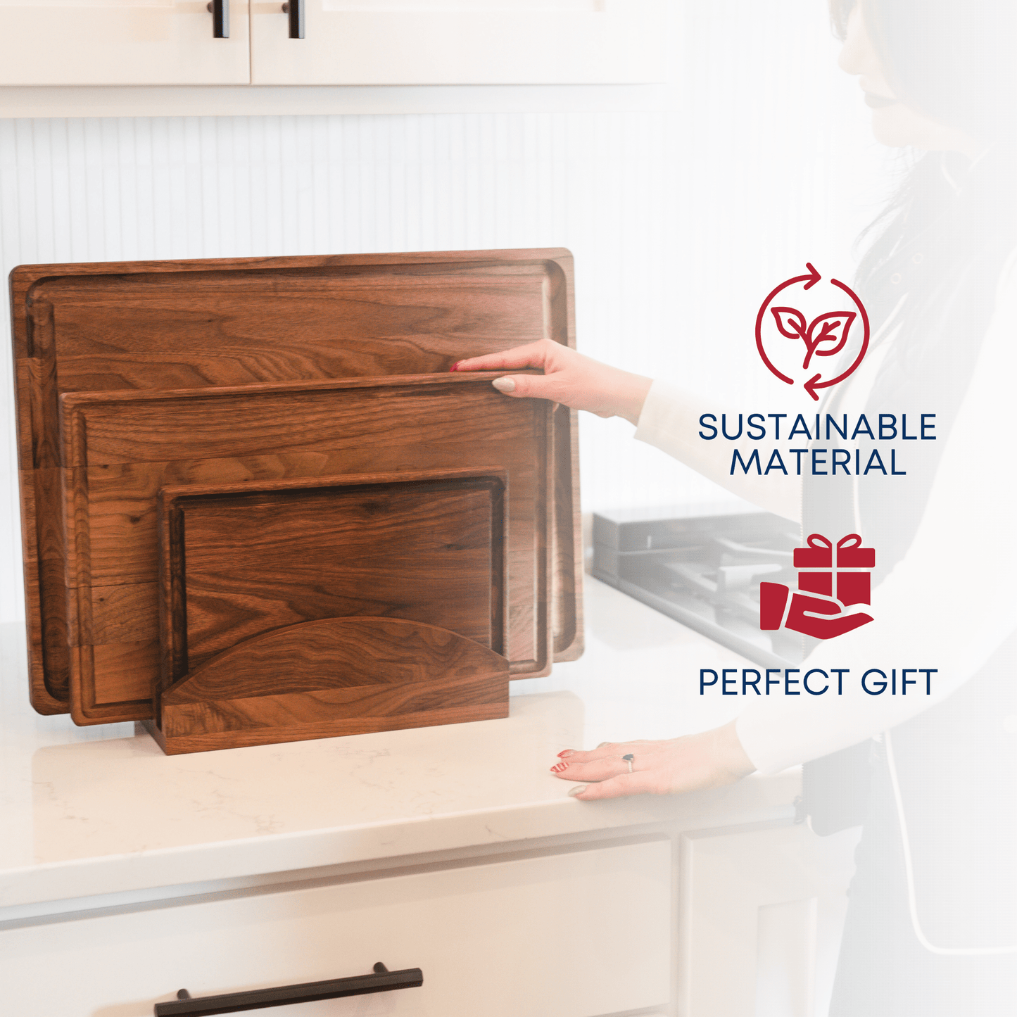 Large Walnut Wood Cutting Board - themonogram manor 