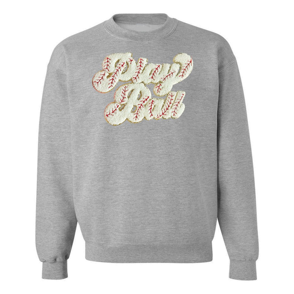 Play Ball Letter Patch Crewneck Sweatshirt - themonogram manor 