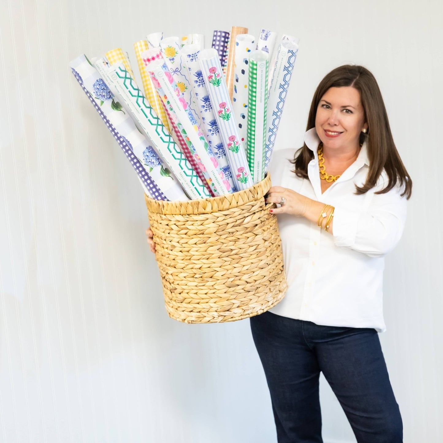 Continuous Roll Gift Wrap | Green Trellis - themonogram manor 