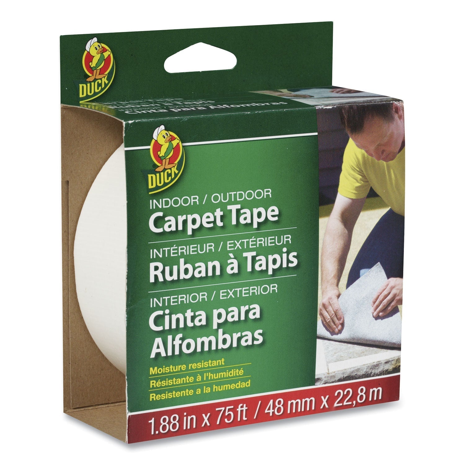 Duck Carpet Tape, 3" Core, 1.88" x 75 ft, White - themonogram manor 