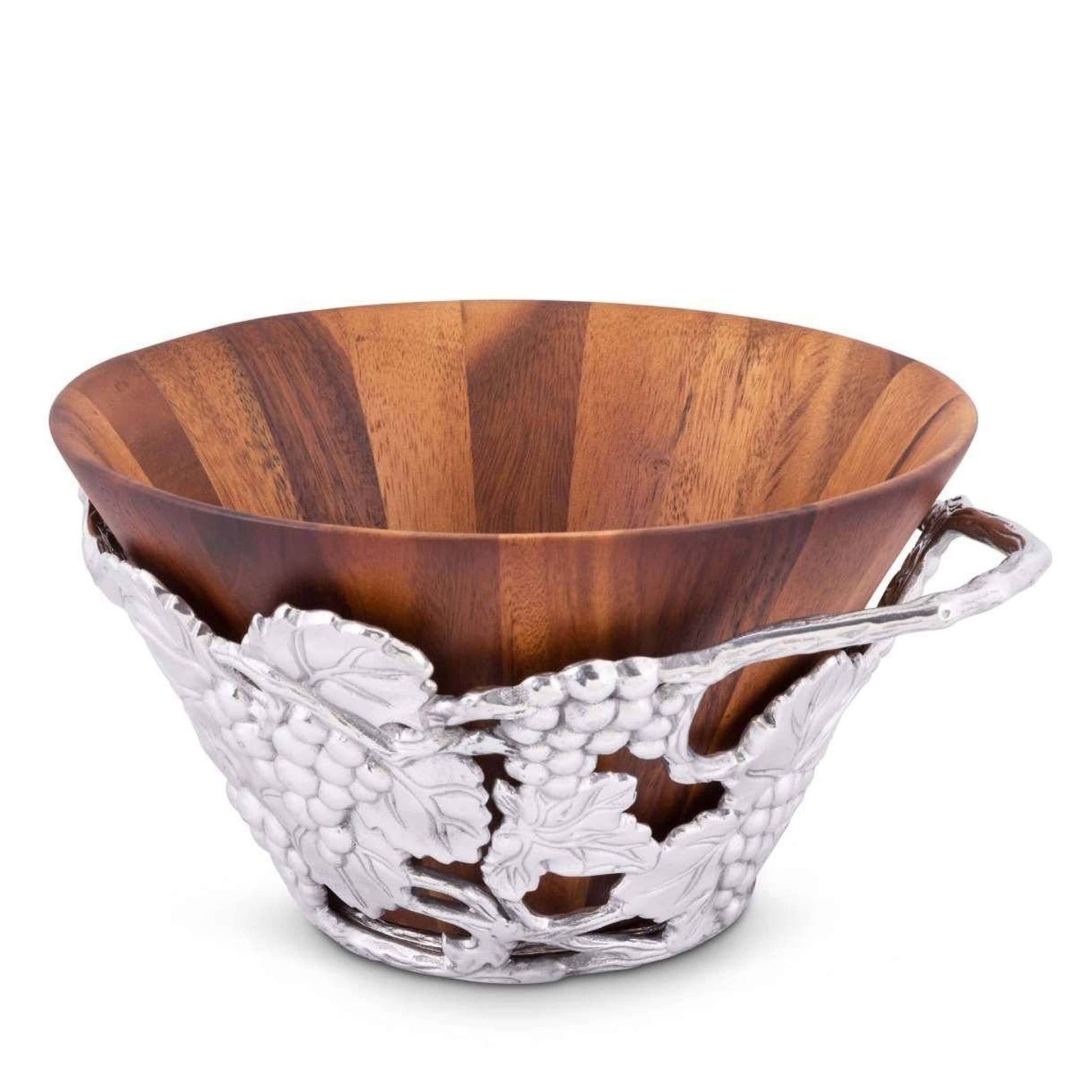 Grape Wood Tall Salad Bowl - themonogram manor 
