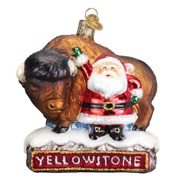 Santa With Bison Ornament - themonogram manor 