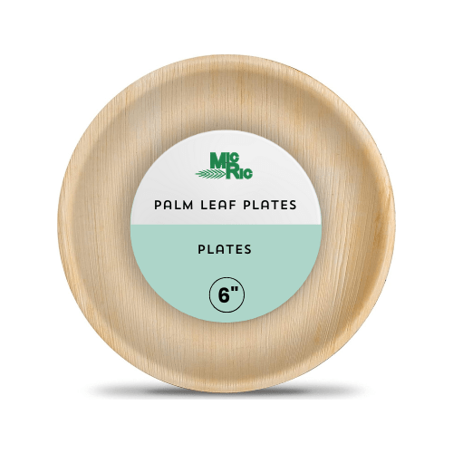 Palm leaf 6 Inch Round Plate (600 Pack) - themonogram manor 
